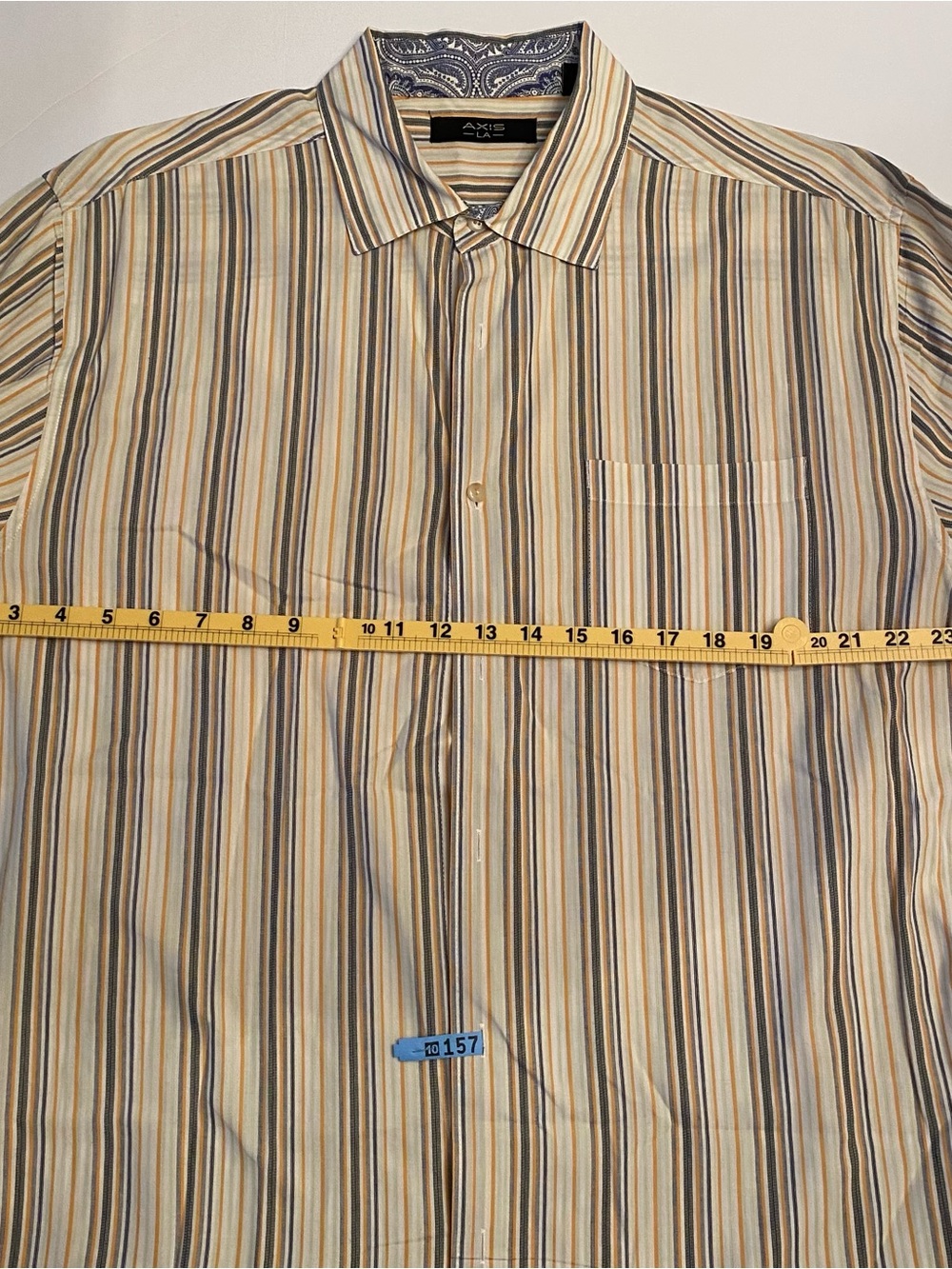 Long-Sleeve Striped Dress Shirt - Beige & Blue